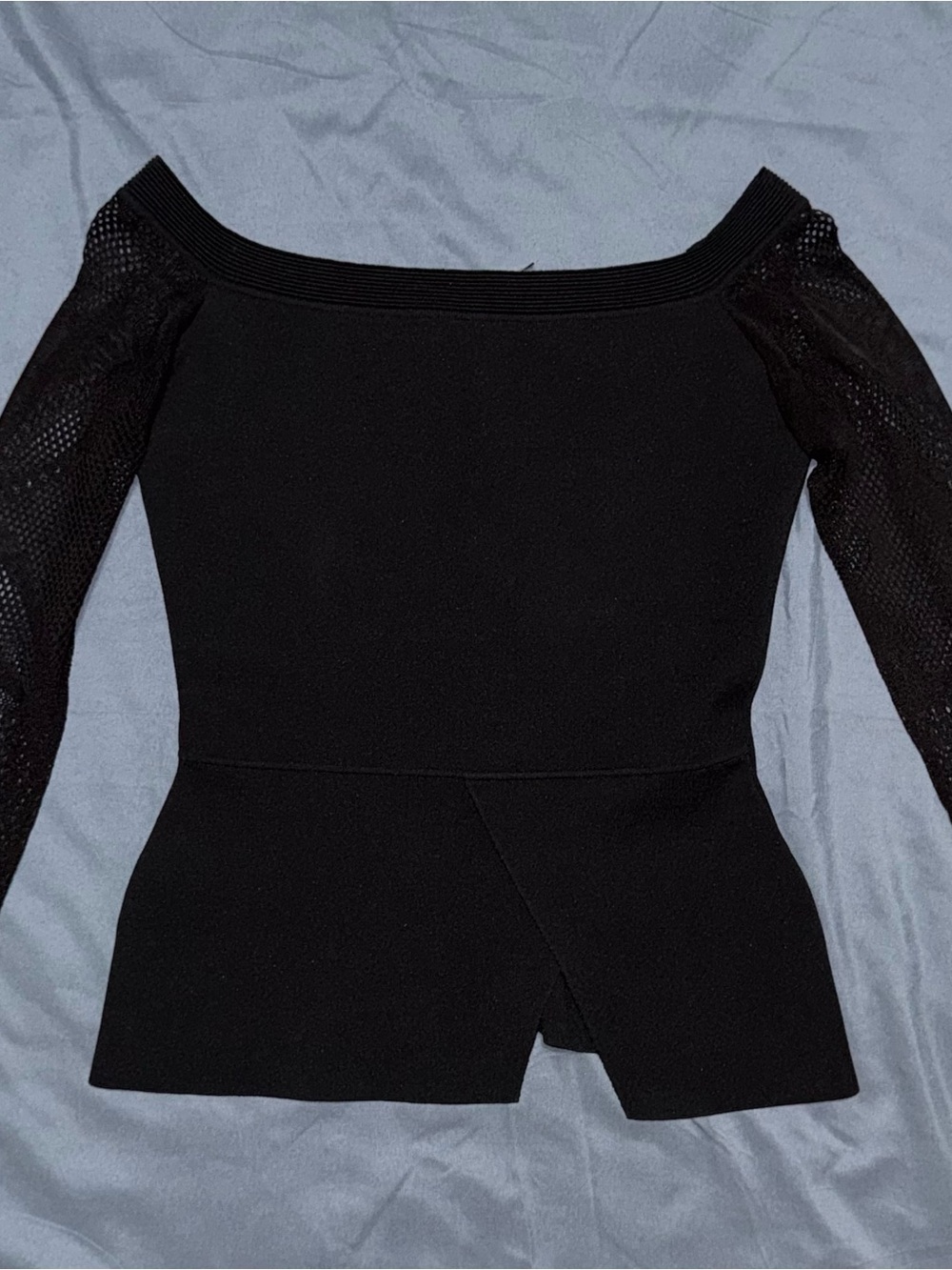 Roland Mouret Black Knit Top with Crew Neck